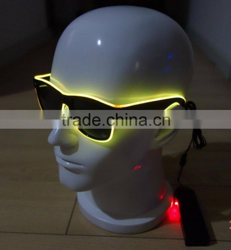 Specialize in High luminance Blue-green EL wire sunglasses / Blue-green EL sunglasses / Blue-green EL glasses