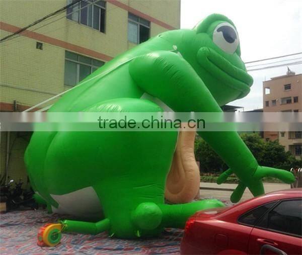 Giant inflatable frog / 8m inflatable frog with printing billboard for advertising