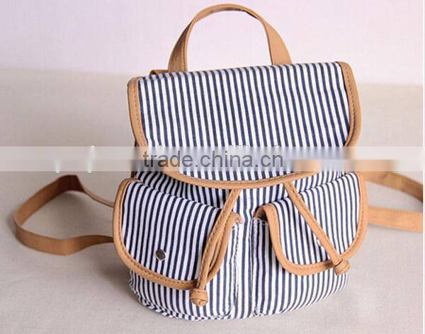 2014 new product mini backpack fashion lady designer strip school backpack bags