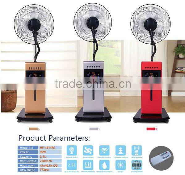 OEM new color electric water spray silent cooling humidifier mist fan