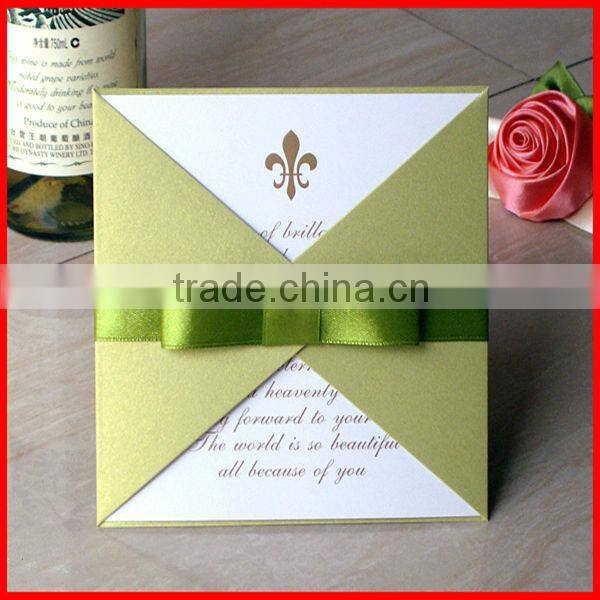 2014 New Design Hot Sale Paper Handmade Wedding Invitation Card