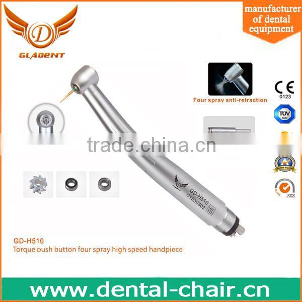 Silver handle triple spray dental handpiece standard head size