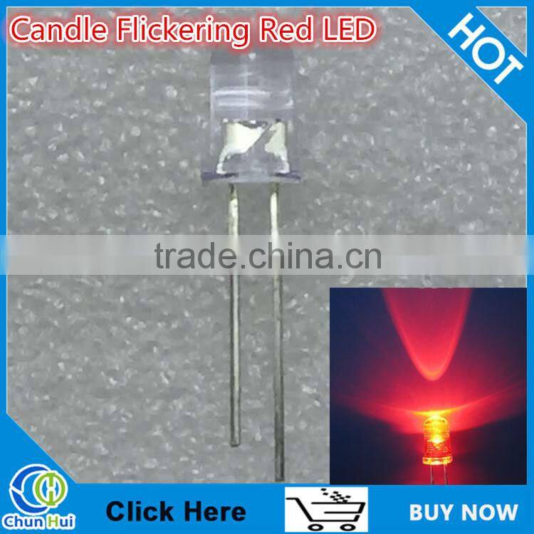 5MM CANDLE FLICKERING LED (red)
