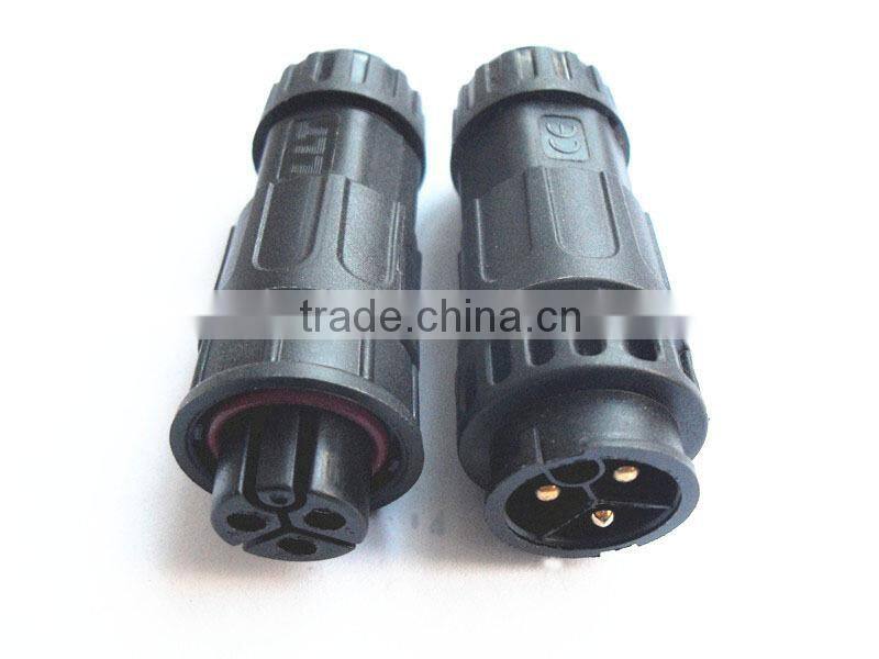 3 poles industrial insulated wire connector water-resistant connector