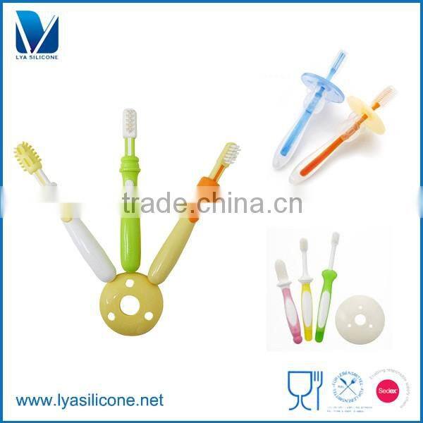 Custom Best Infant Toothbrush of 2016 | Shenzhen Silicone Products Manufacturer Baby Training Toothbrush Set