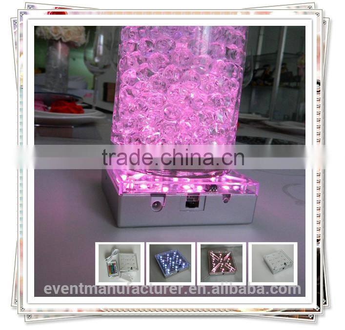 New square color changing led centerpiece light office table decoration