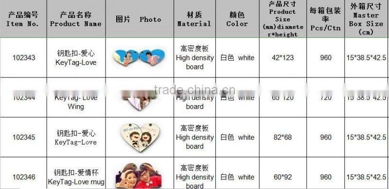 MDF custom printing keychains