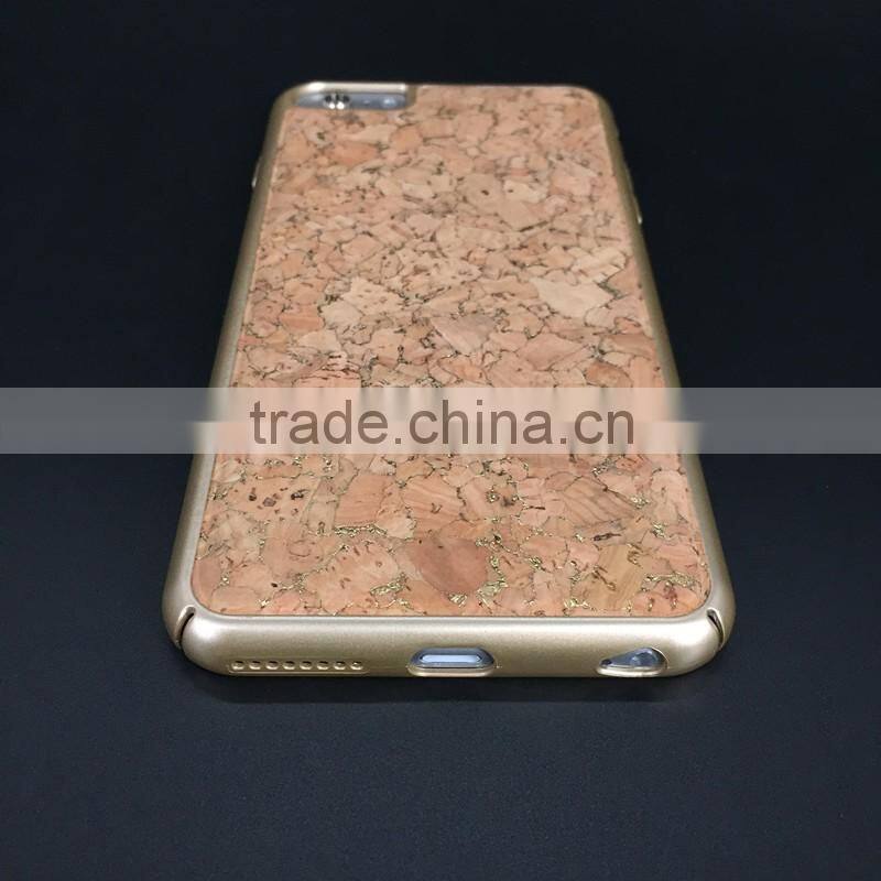 Marbling Aluminum alloy plating frame+leather hybird shell phone cover for iphone 7/7s