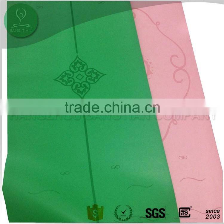 Harmless eco natural rubber polyurethane yoga mat, full color printed polyurethane yoga mat
