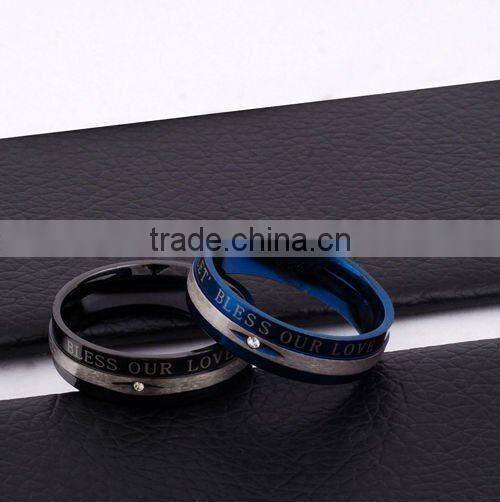 Stock Fashion Stainless Steel Couple Wedding Rings Set(JR10025)