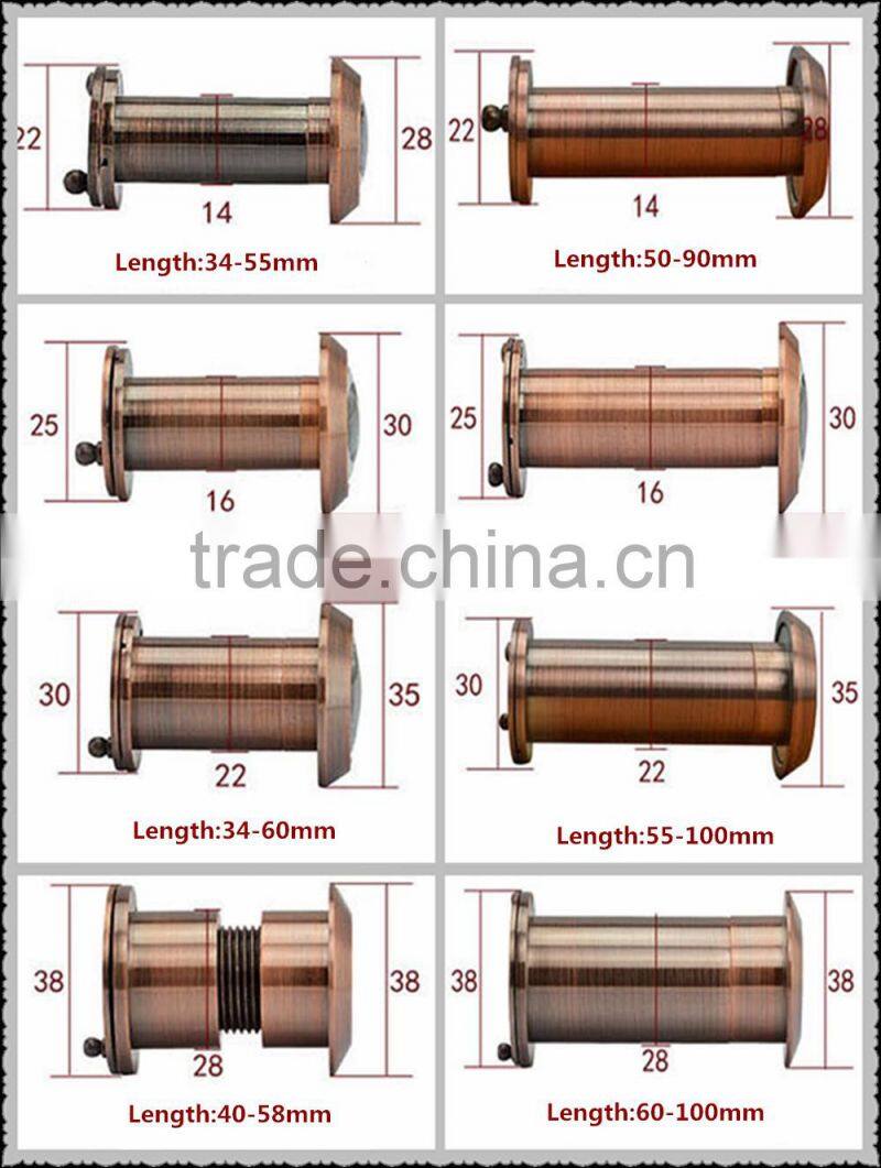 Good quality brass door viewer peephole glass lens