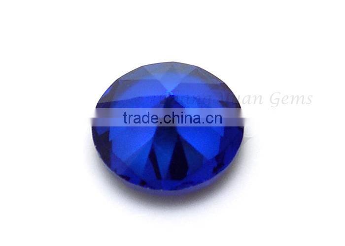 Dark blue color round shape synthetic spinel