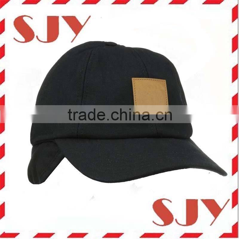 6 Panel Men's Ear Flap Cap Custom Earflap Baseball cap