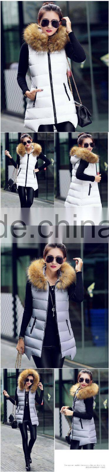 Beautiful women formal sleeveless jacket for girls with hood
