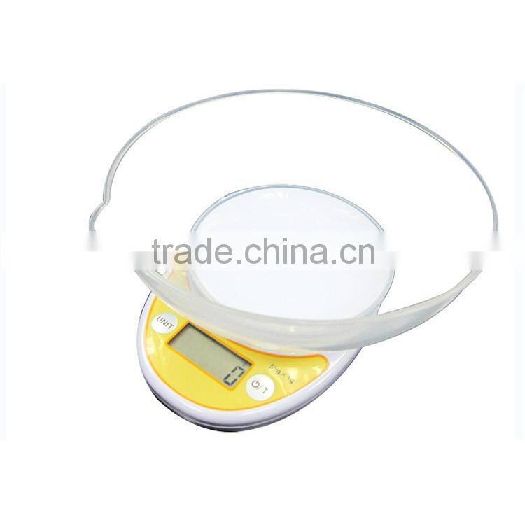 1kg/0.1g digital slim kitchen scale with bowl