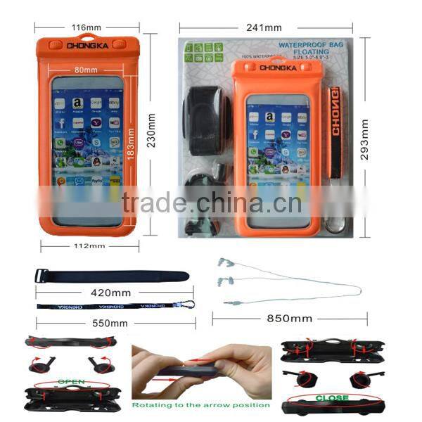 Inflatable Pvc Waterproof Bags For Smart Phone With Floating