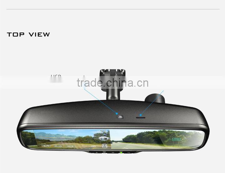 Multifunctional Gps navigation car rear view mirror with full hd dual records and wifi