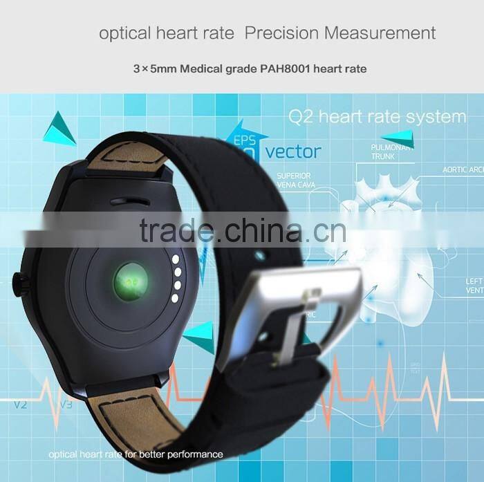 Latest Waterproof Smartwatch Q2 BT4.0 Smart Watch Siri Alarm MTK2502 Heart Rate Monitor Sports Wristband Watch