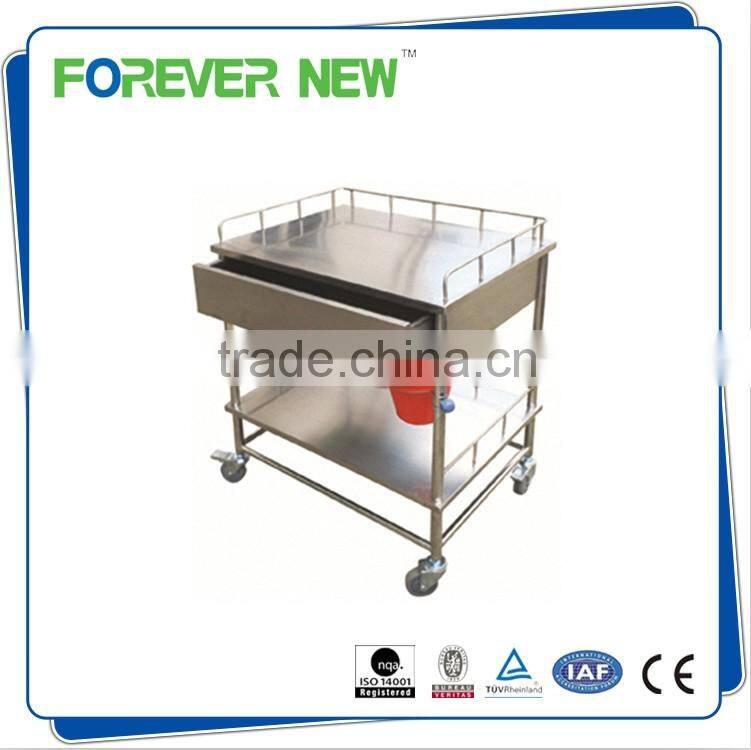 YXZ-014 hospital economic two layers stainless steel utility trolley