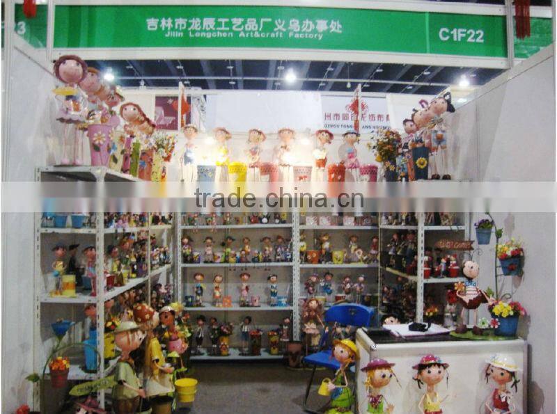 Handmade Garden Metal Doll Metal Fairy with flower pot