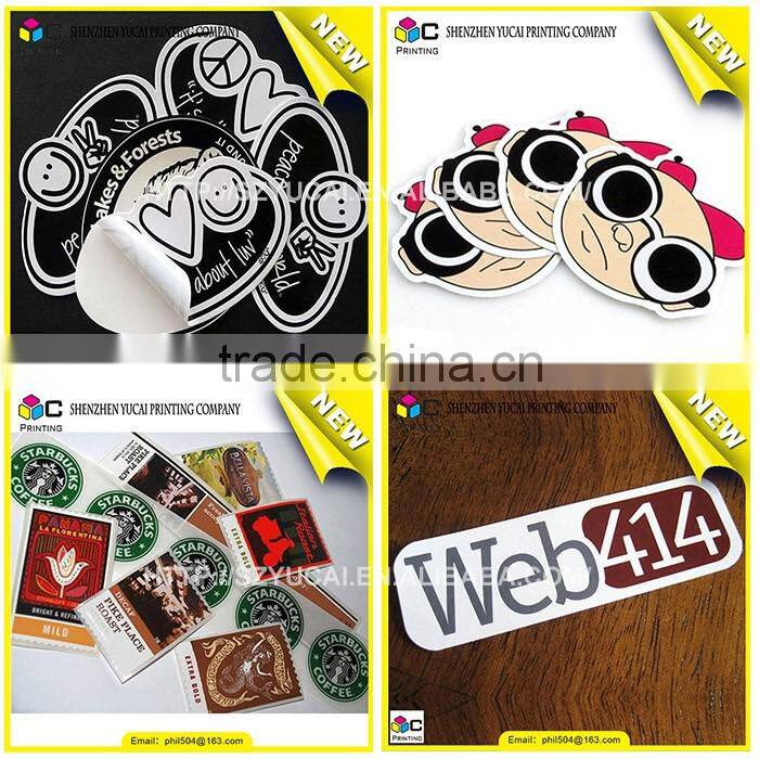 Custom printed die cut vinyl pvc sticker