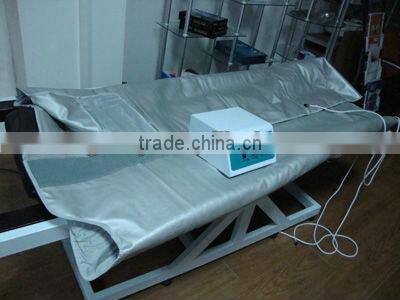 Three zone far infrared heated blanket for body shaping