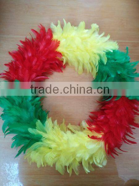 multi-color feather wreath