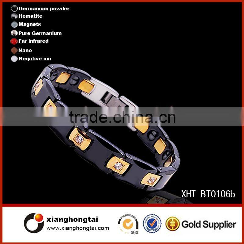 Personalized mens energy bio magnetic ID bracelet