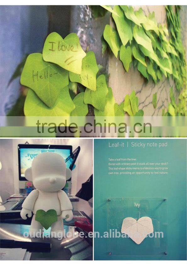 OEM Custom Creative Design Leaf Shape Home Decoration Sticky Note 2015 New Product Wall Sticker kitchen accessories
