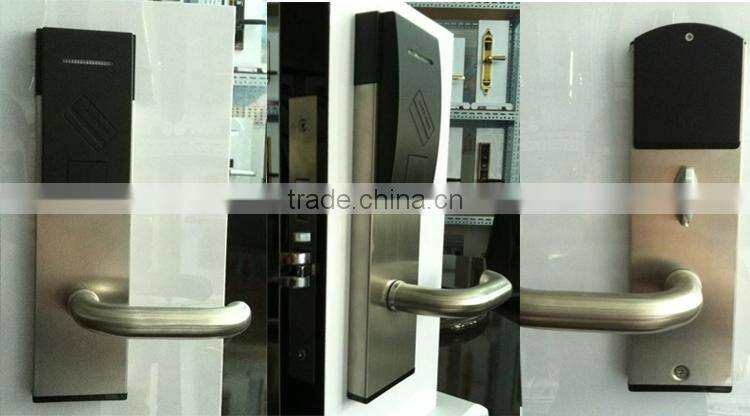 hotel wooden door handle lock electronic door rfid card lock