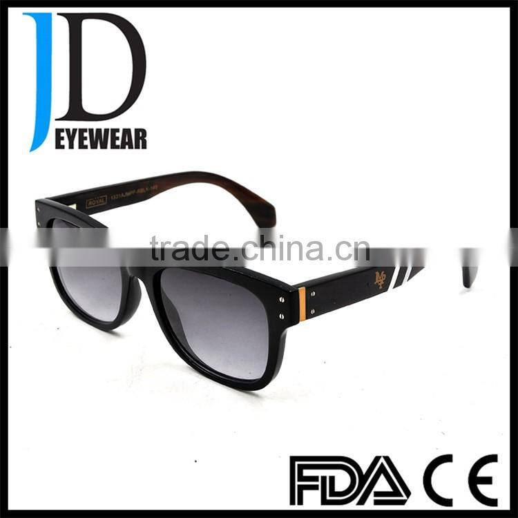 Vintage square buffalo horn sunglasses with polarized lens