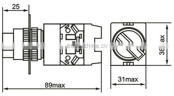 2 or 3 position selector light switch D7-11DX/2 silver contact