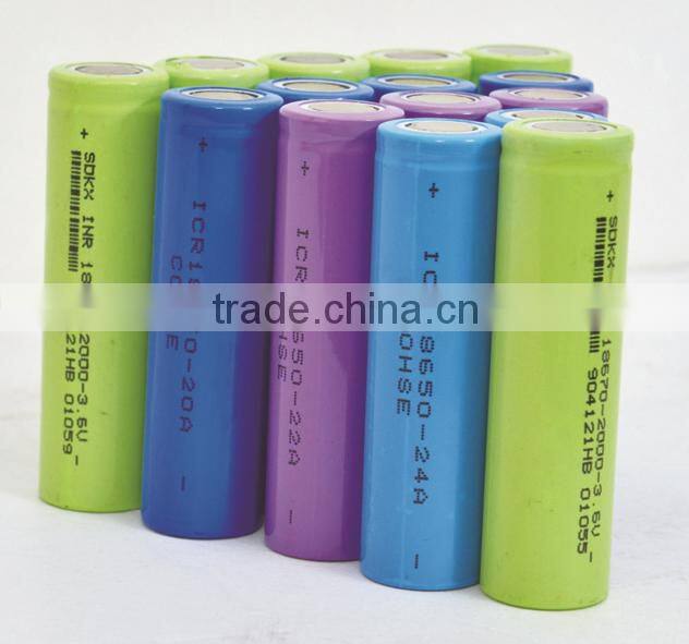 China battery manufacturer, 18650 lithium battery PACK high rate 1500mAh-2000mAh cylindrical factory direct sales