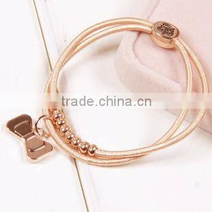 2015 newest gold bangle charm bracelet , lovely bear bowknot bracelet newest bangle/ bracelet