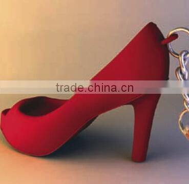 custom 3d stereoscopic high heels soft pvc keychain/Simulation high heels keychain