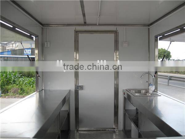 2.8m long fast food trailer food kiosk for sell snacks on alibaba