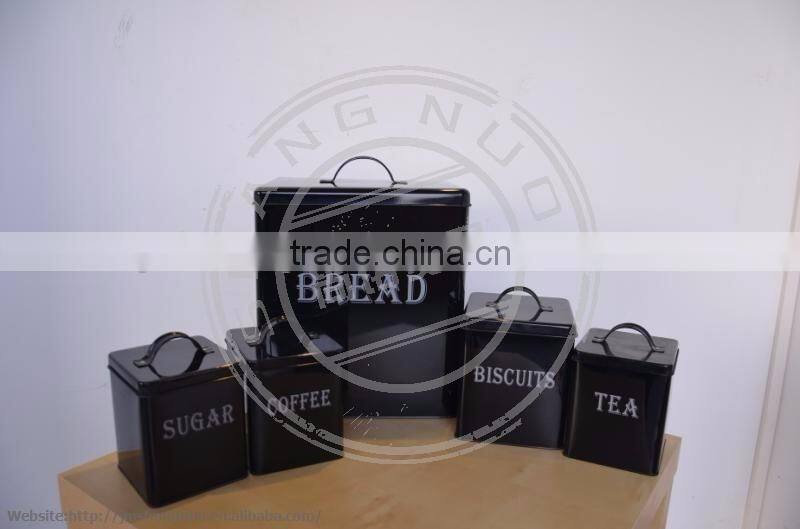 funny metal tea coffee sugar storage jars storage box