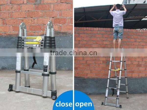 2x5 steps 3.2m EN131 extension telescopic aluminum ladder portable ladder