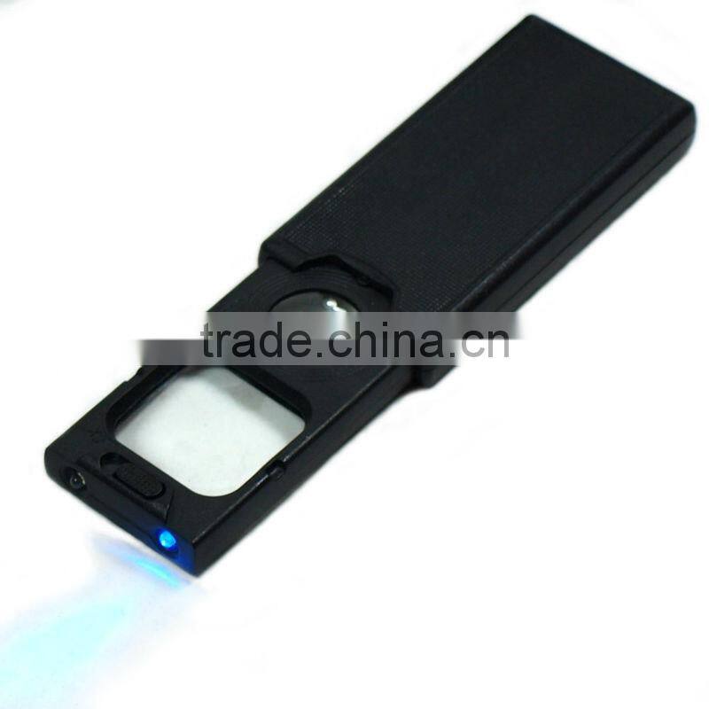 NEW Mini Illuminated 5X - 45X Jewelers Loupe 30 21mm Magnifier with LED & UV Lights