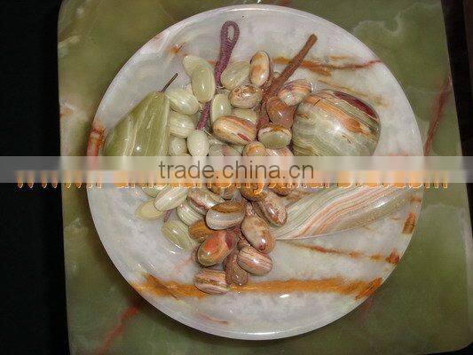 PAKISTAN SUPPLIER Hot Sale Popular ONYX FRUITS PLATES HANDICRAFTS
