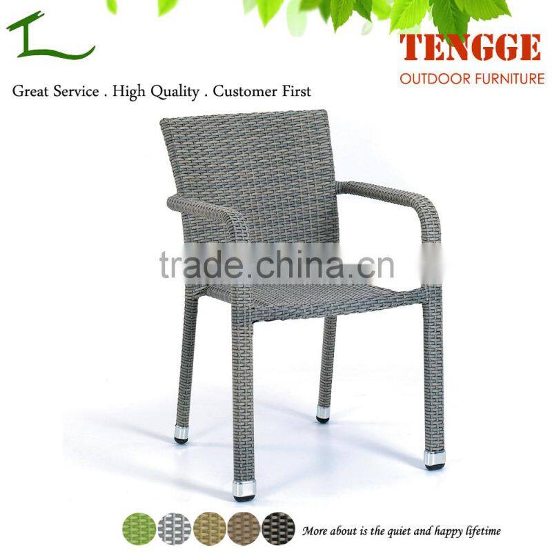 Best Selling All Weather Grey Color Stackable Outdoor Wicker Chairs