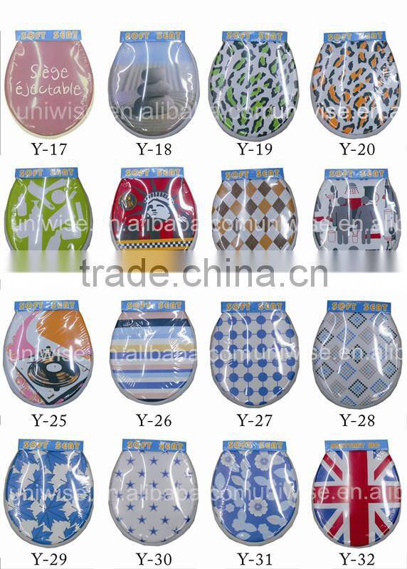 Embroidered PVC SOFT Toilet Seat cover for Adult, 17"/19" embroidered PVC soft toilet seat, embroidered pvc soft seat