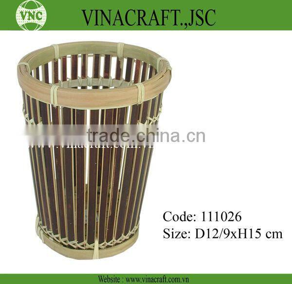 Natural 2 tie bamboo weave basket