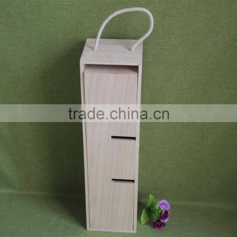 Changeable multifunctional professional design portable DIY wood wine box adjustable wood wine rack with top handle