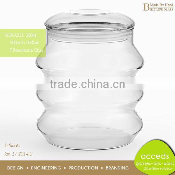 Ti-Borosilicate Thermos Glass Mug Dessert Cup with Lid