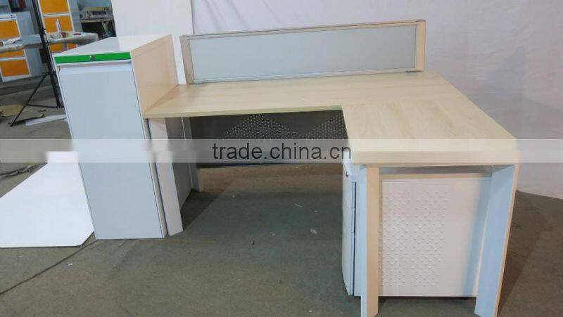 knock down L-shape office workstation conference table computer laptop desk