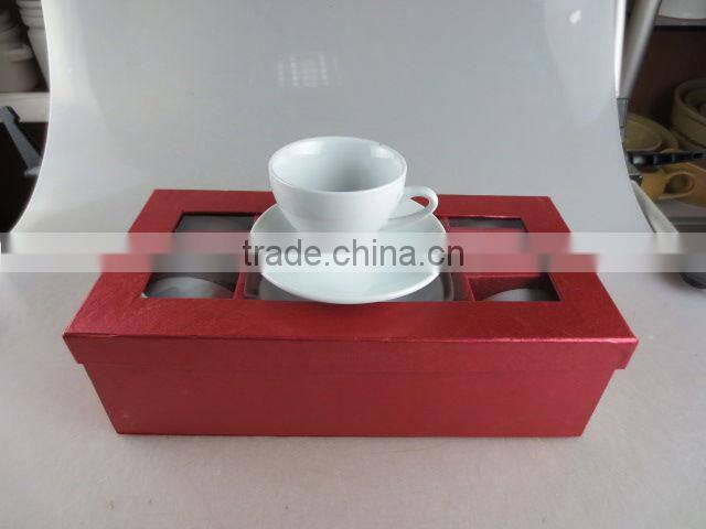 Exquisite White Porcelain White Porcelain Coffee Set,Mini cup and saucer 6-set