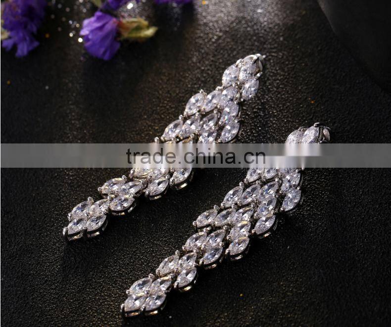 Wholesale Stock Small Order Fashion Women long Style Garland Zircon Earrings