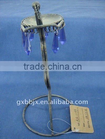 Blue pearl black wire people shape decorative candlestick crafts