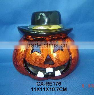 porcelain moroccan ceramic garden indoor use -dolomite pumpkin candle holder